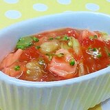 【離乳食】角切りサーモン＆ブロッコリーのトマト煮